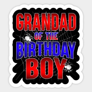 Grandad Of The Birthday Boy Spider Bday Party Sticker